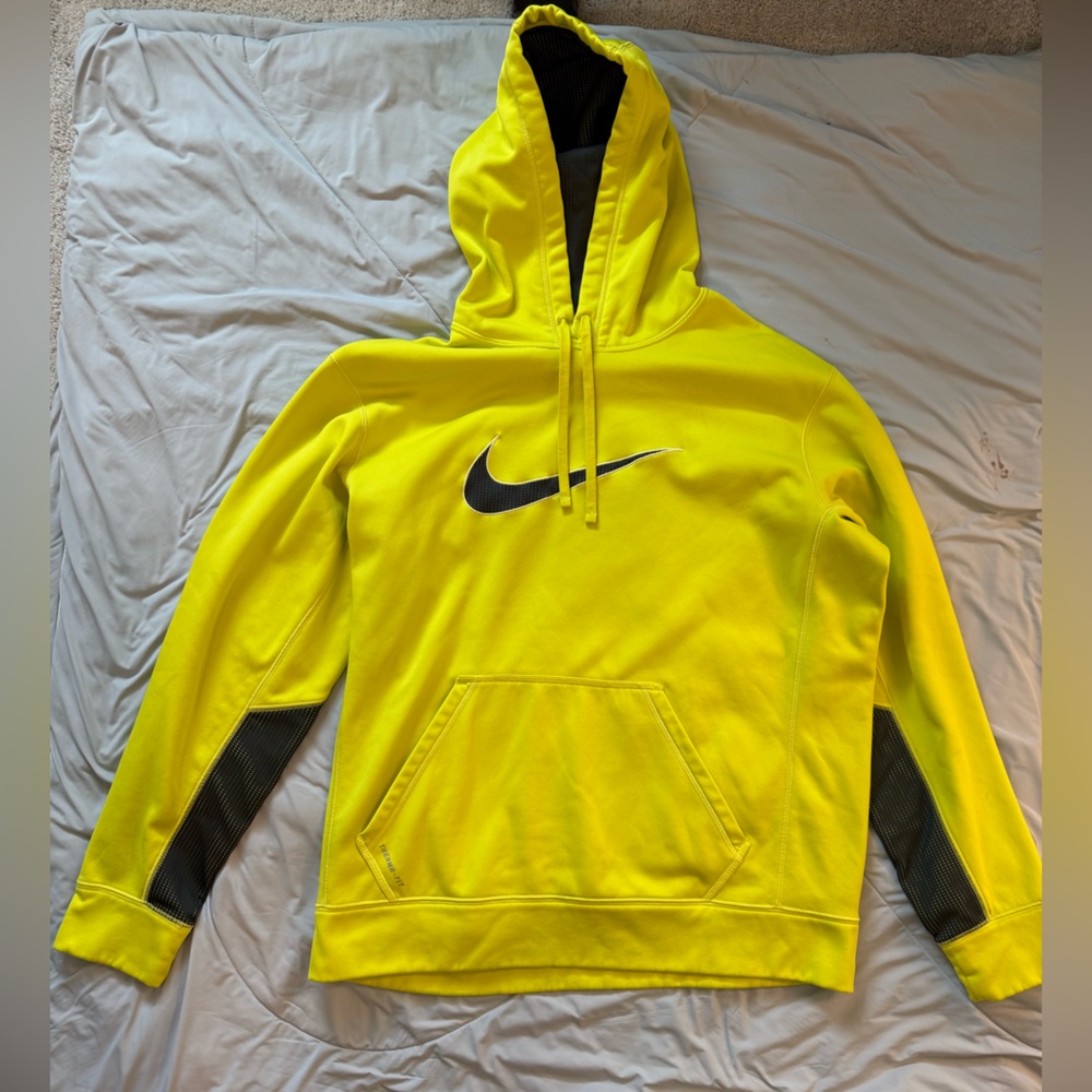 Nike Bright Yellow Hoodie with Gray Details